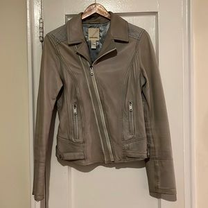 Diesel Leather Jacket with Double Zipper & Fabric Accents